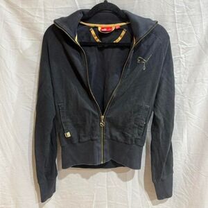Puma Black Jacket Velour S/M Gold Trim